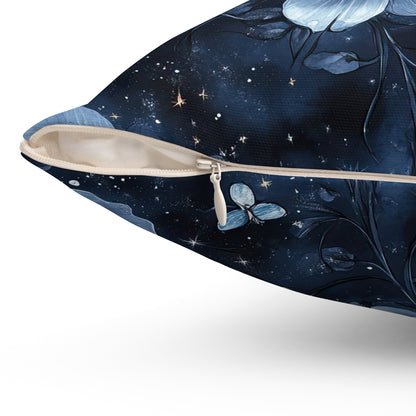 Midnight Blossoms Throw Pillow