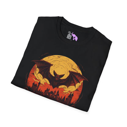 Creepy Bats Over Moon 16 Adult T-shirt