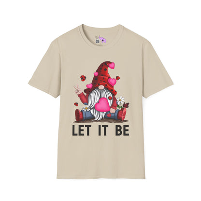 Let It Be Valentine Gnome Peace Sign Adult T-shirt