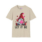 Let It Be Valentine Gnome Peace Sign Adult T-shirt