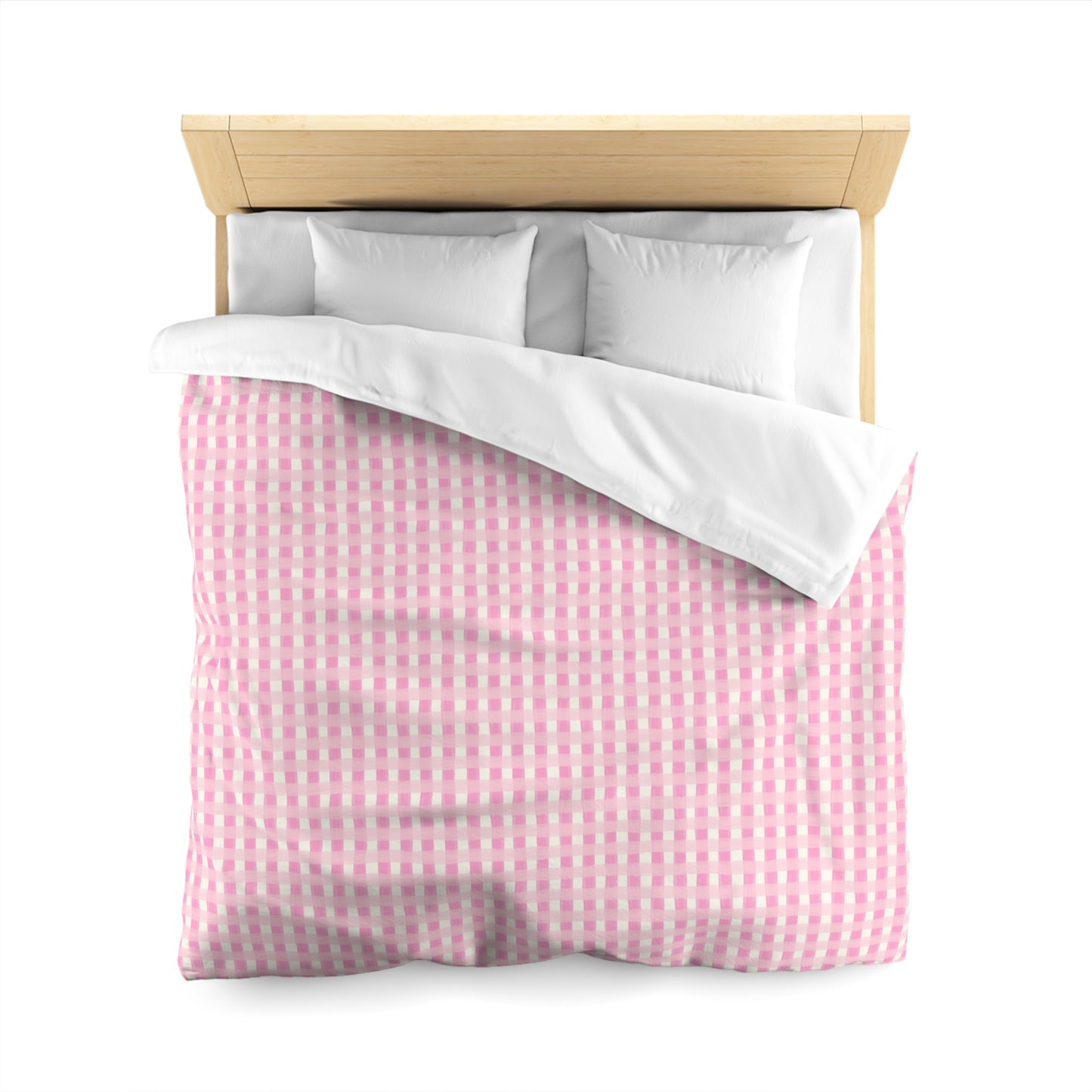 Dreamy Rose Gingham Microfiber Duvet Cover