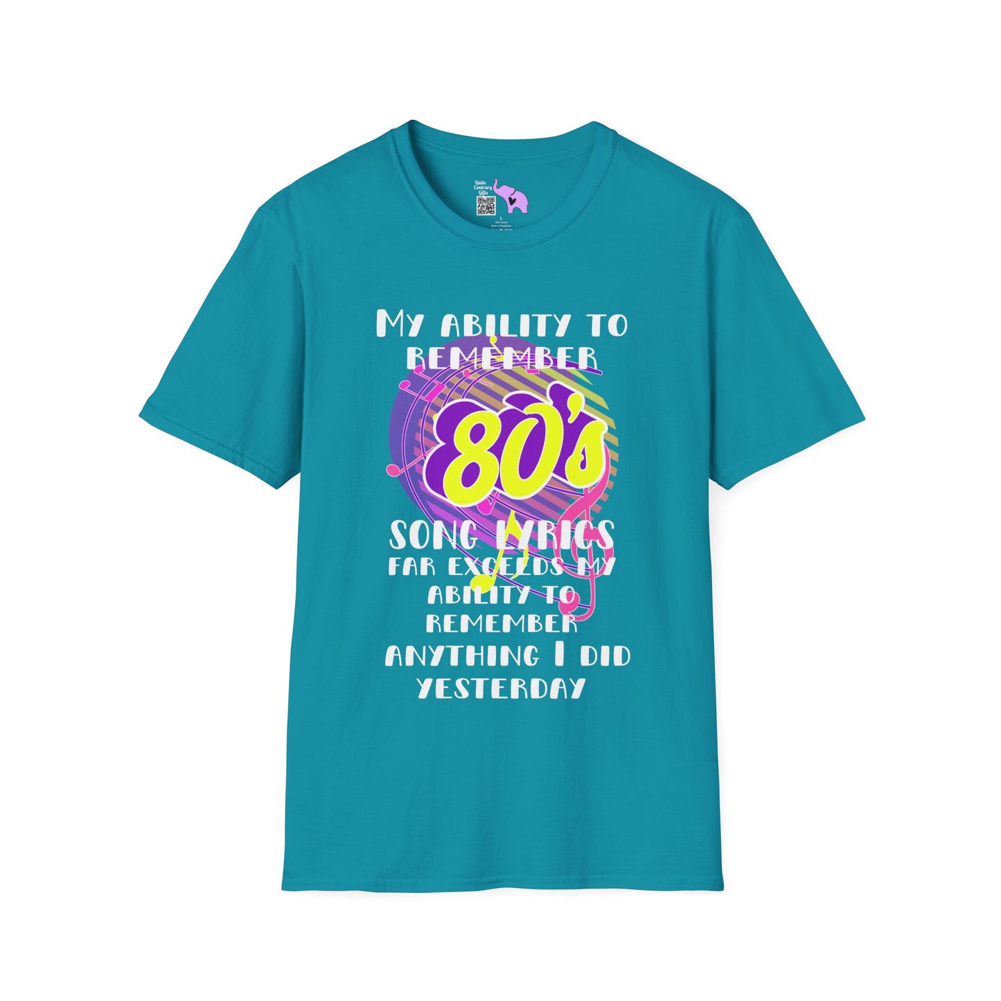 My Ability to Remember 80's Song Lyrics Far Exceeds my Ability to Remember... Adult T-shirt