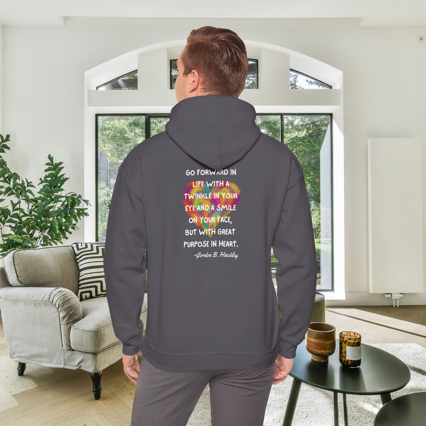 Go With Purpose In Heart Heavy Blend™ Hooded Sweatshirt