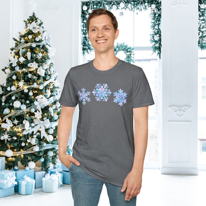 Blue Snowflakes Adult T-shirt