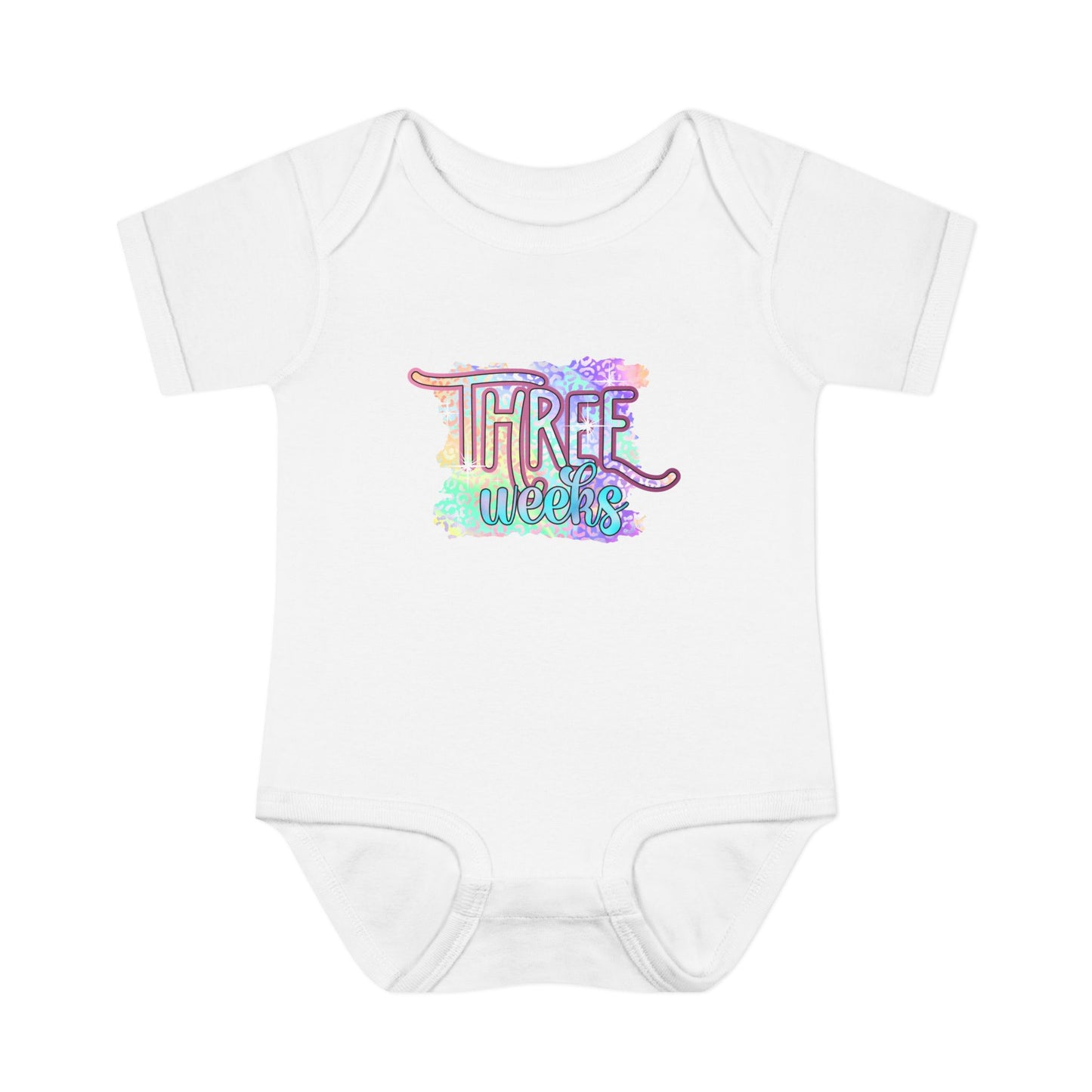 Pastel Wild One Milestone Baby Bodysuit-Three Weeks