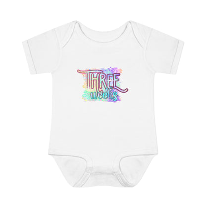 Pastel Wild One Milestone Baby Bodysuit-Three Weeks