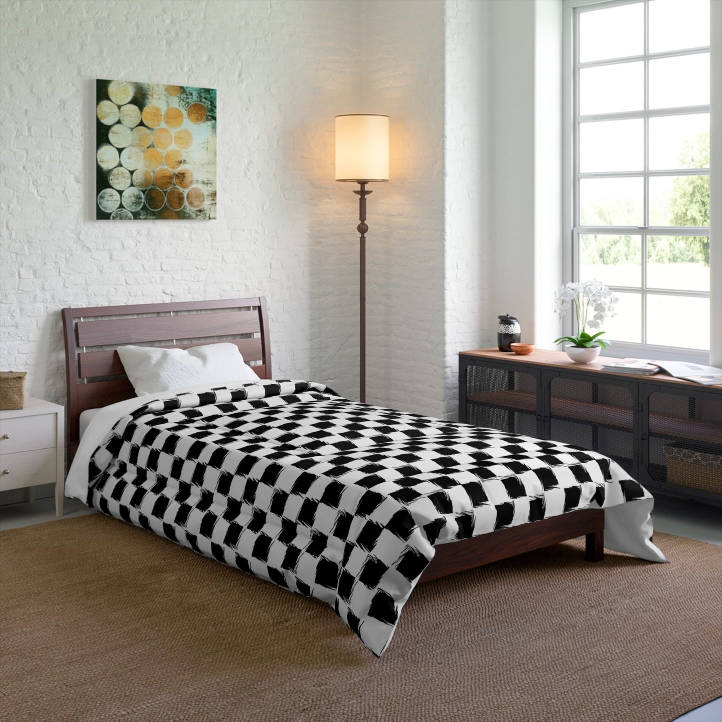 Distorted Check Comforter