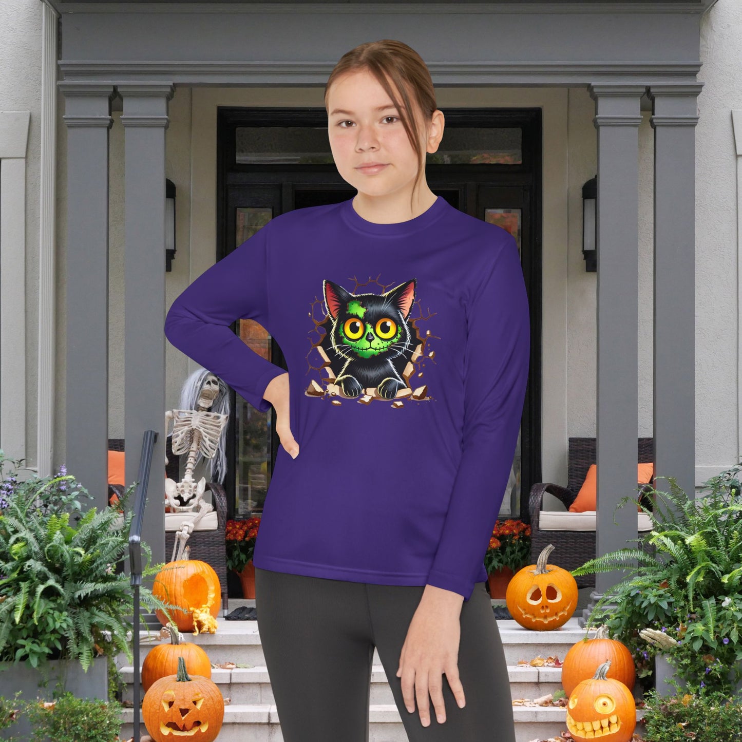 Zombie Kitty Youth Long Sleeve Tee