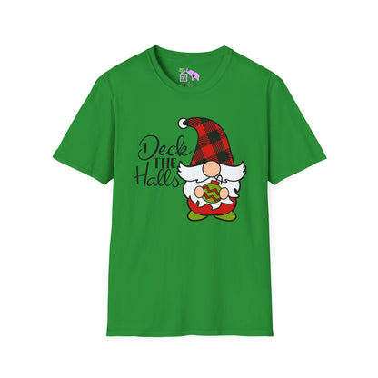Deck the Halls Plaid Gnome Adult T-shirt