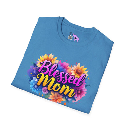 Blessed Mom (Vibrant Floral) Adult T-shirt