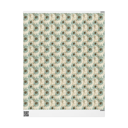Rustic Teal Daisy Wrapping Paper