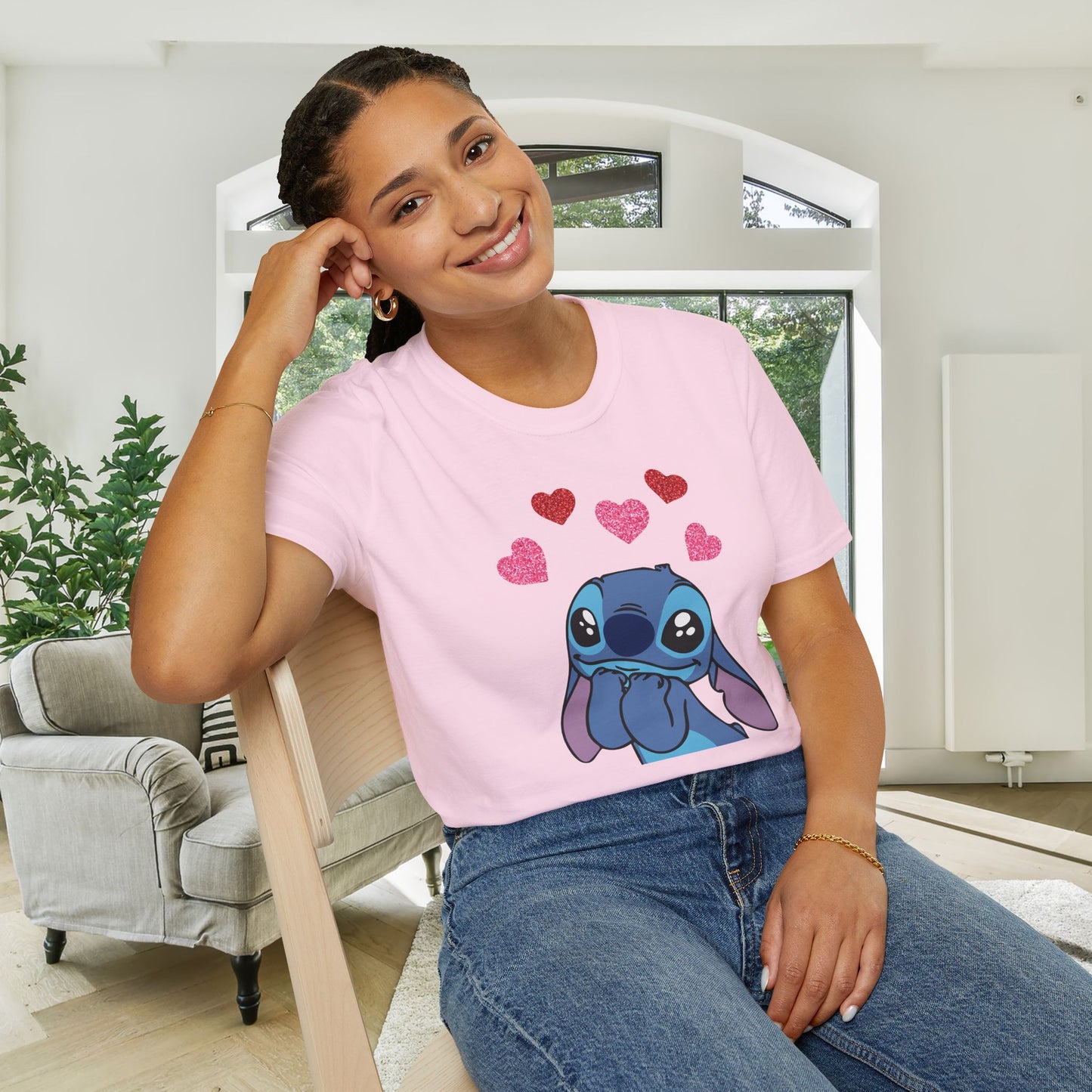 Stitch in Love Adult T-shirt