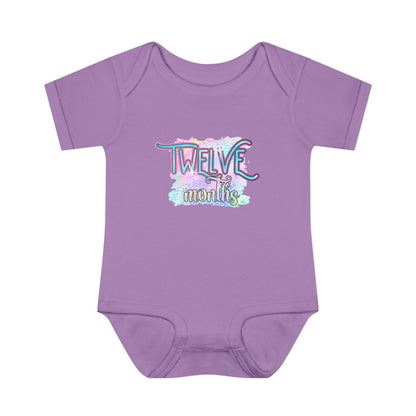 Pastel Wild One Milestone Baby Bodysuit-Twelve Months