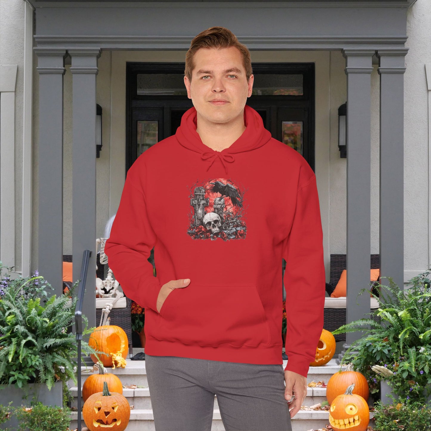 Halloween Graveyard w/Skull Heavy Blend™ Hooded Sweatshirt