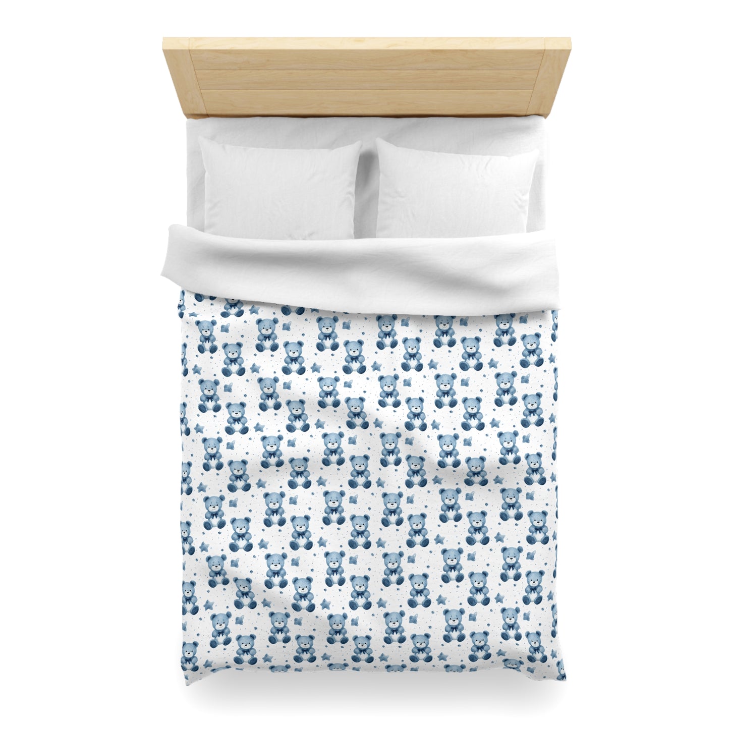 Blue Bear Hugs Microfiber Duvet Cover