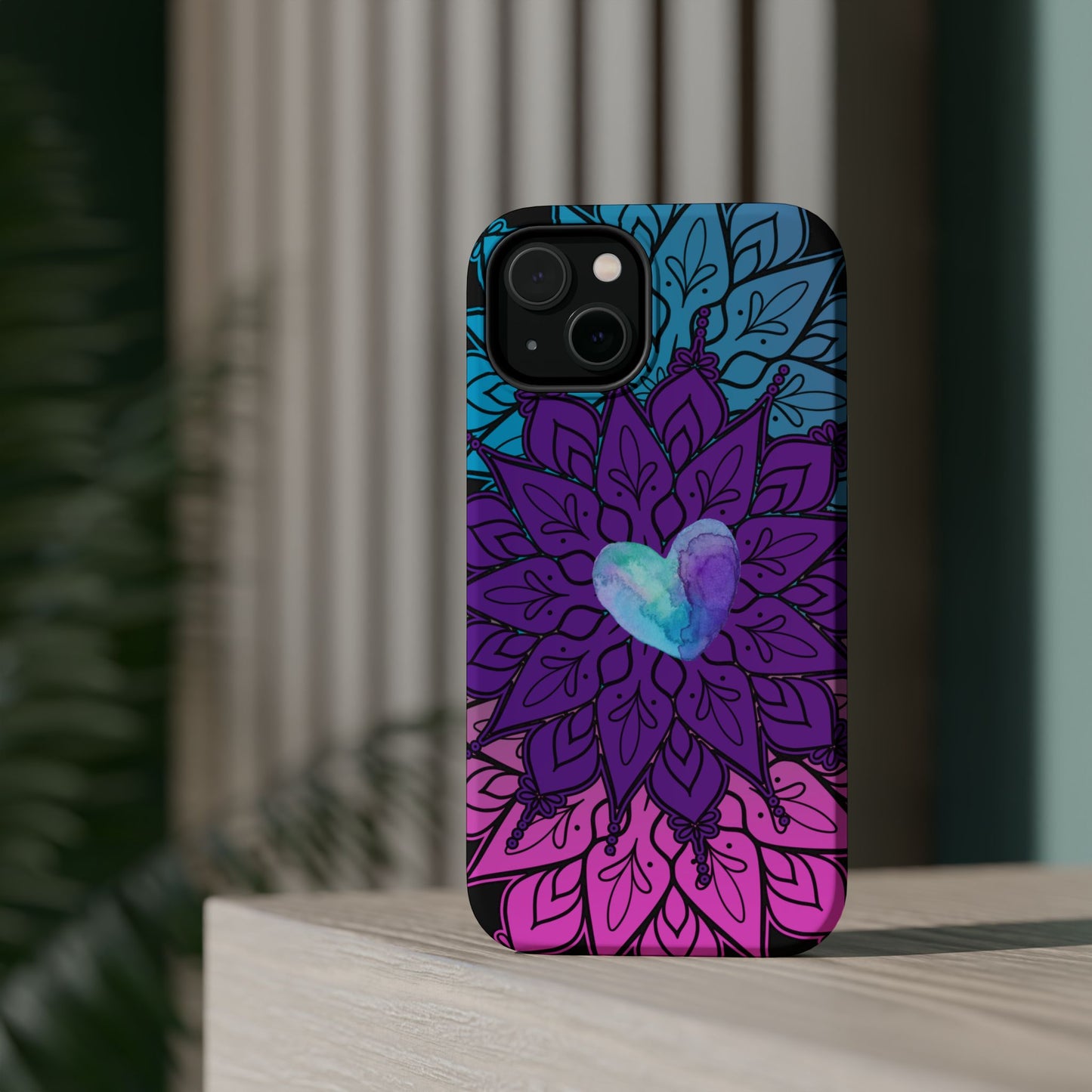 Colorful Mandala w/Heart MagSafe® Compatible Tough Case for iPhone