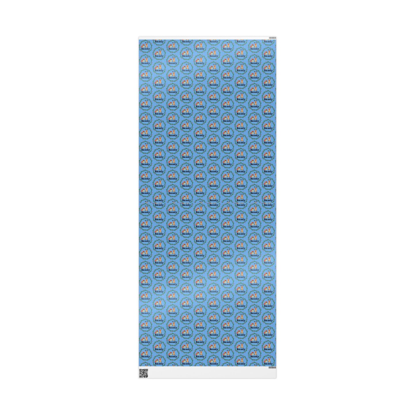 Cute Reindeer Wreath Custom Wrapping Paper (Randy)