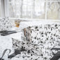 Black & White Five Petal Floral Gift Wrap for All Occasions