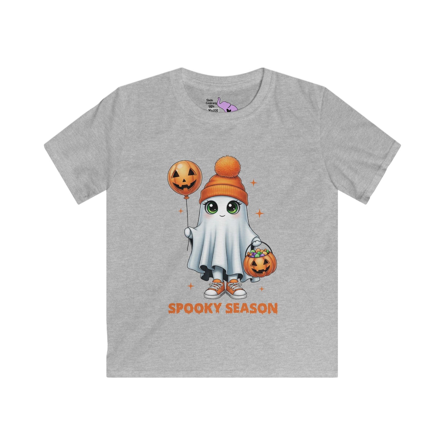 Spooky Season Ghost Trick-or-Treater Youth Softstyle Tee
