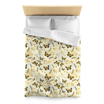 Sunlit Butterfly Bloom Microfiber Duvet Cover