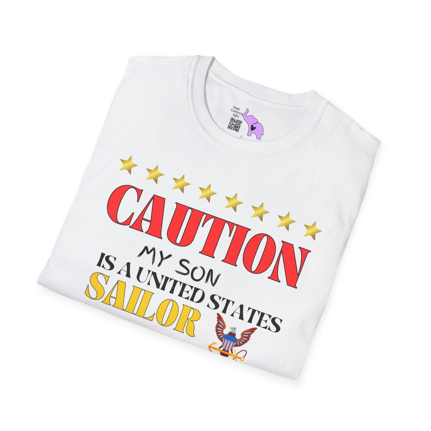Caution My Son is a US Sailor I've Been Known to Brag (Mom) Adult T-Shirt