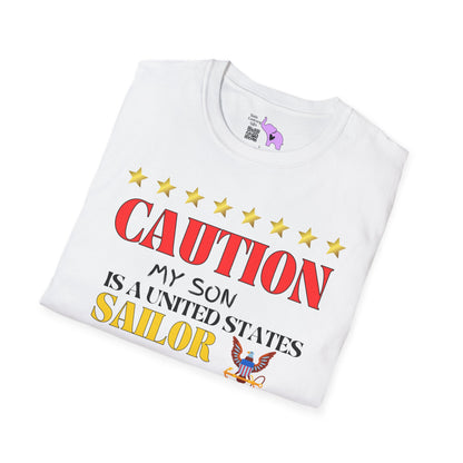 Caution My Son is a US Sailor I've Been Known to Brag (Mom) Adult T-Shirt