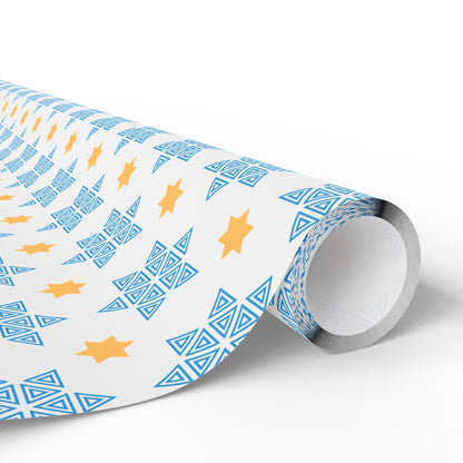 Blue/Gold Star of David Hanukkah Wrapping Paper