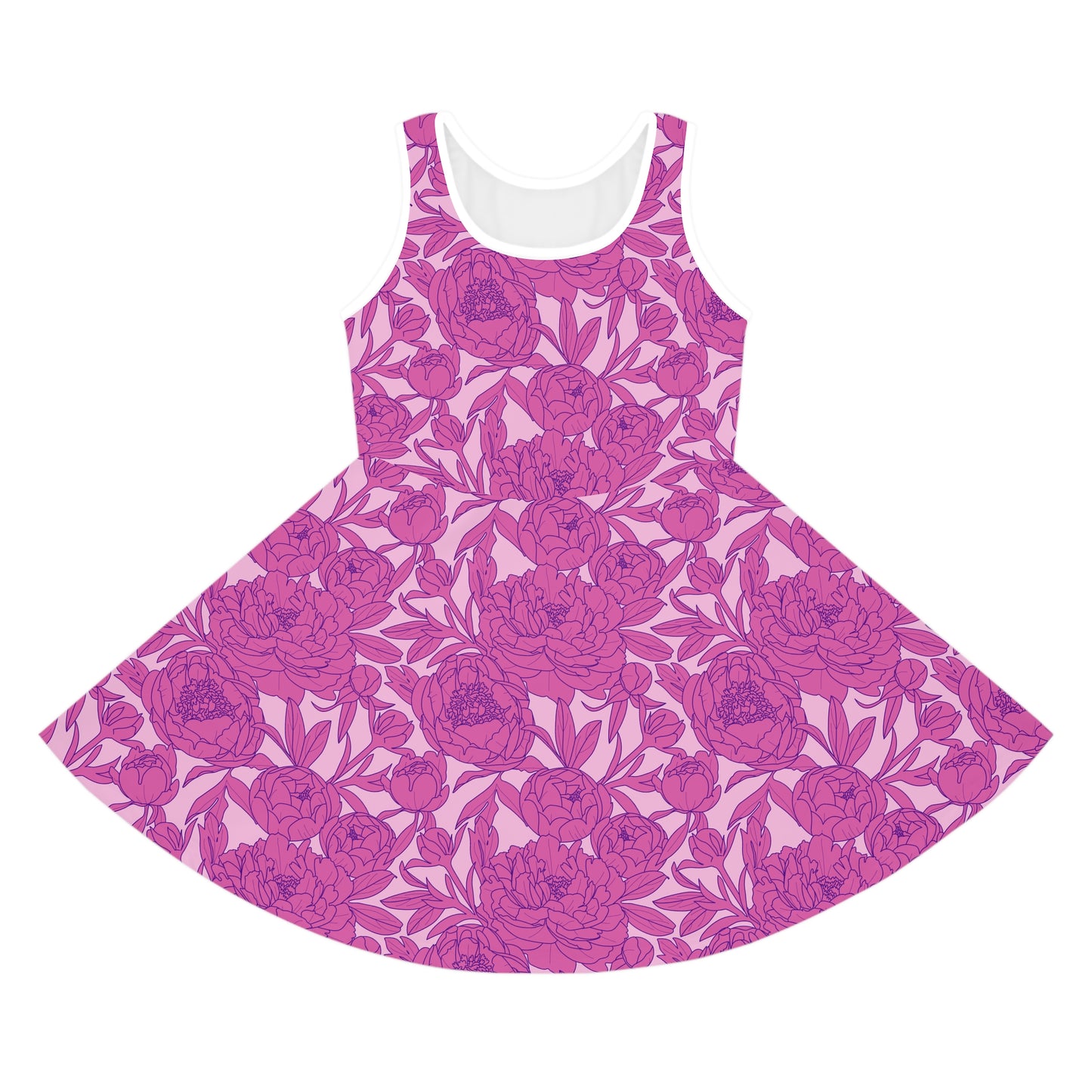 Blush Peony Garden Girls' Sleeveless Sundress