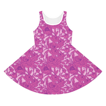 Blush Peony Garden Girls' Sleeveless Sundress