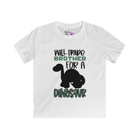 Will Trade Brother For A Dinosaur Kids Softstyle Tee