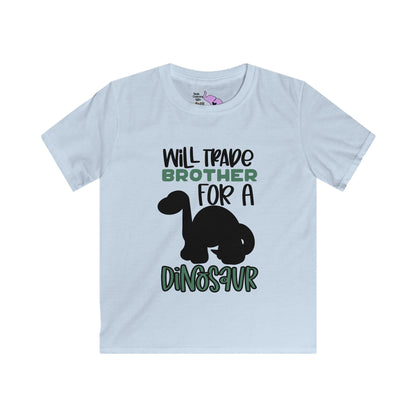 Will Trade Brother For A Dinosaur Kids Softstyle Tee