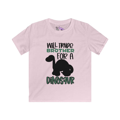 Will Trade Brother For A Dinosaur Kids Softstyle Tee