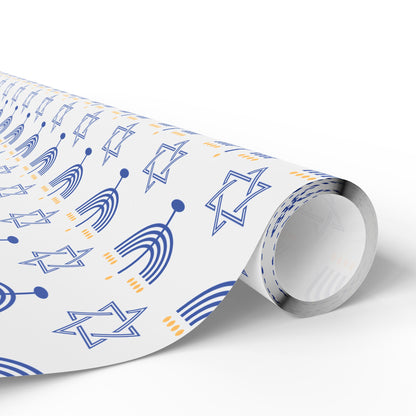 Menorah/Star of David Hanukkah Wrapping Paper
