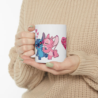 Valentine Stitch Ceramic Mug, (11oz, 15oz)