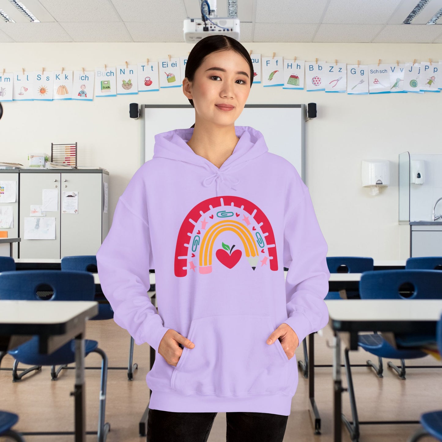 Rainbow Teacher Heavy Blend™ Hooded Sweatshirt