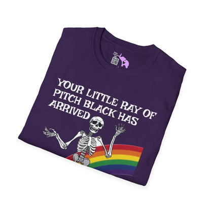 Your Little Ray of Pitch Black Has Arrived (Rainbow) Adult T-shirt