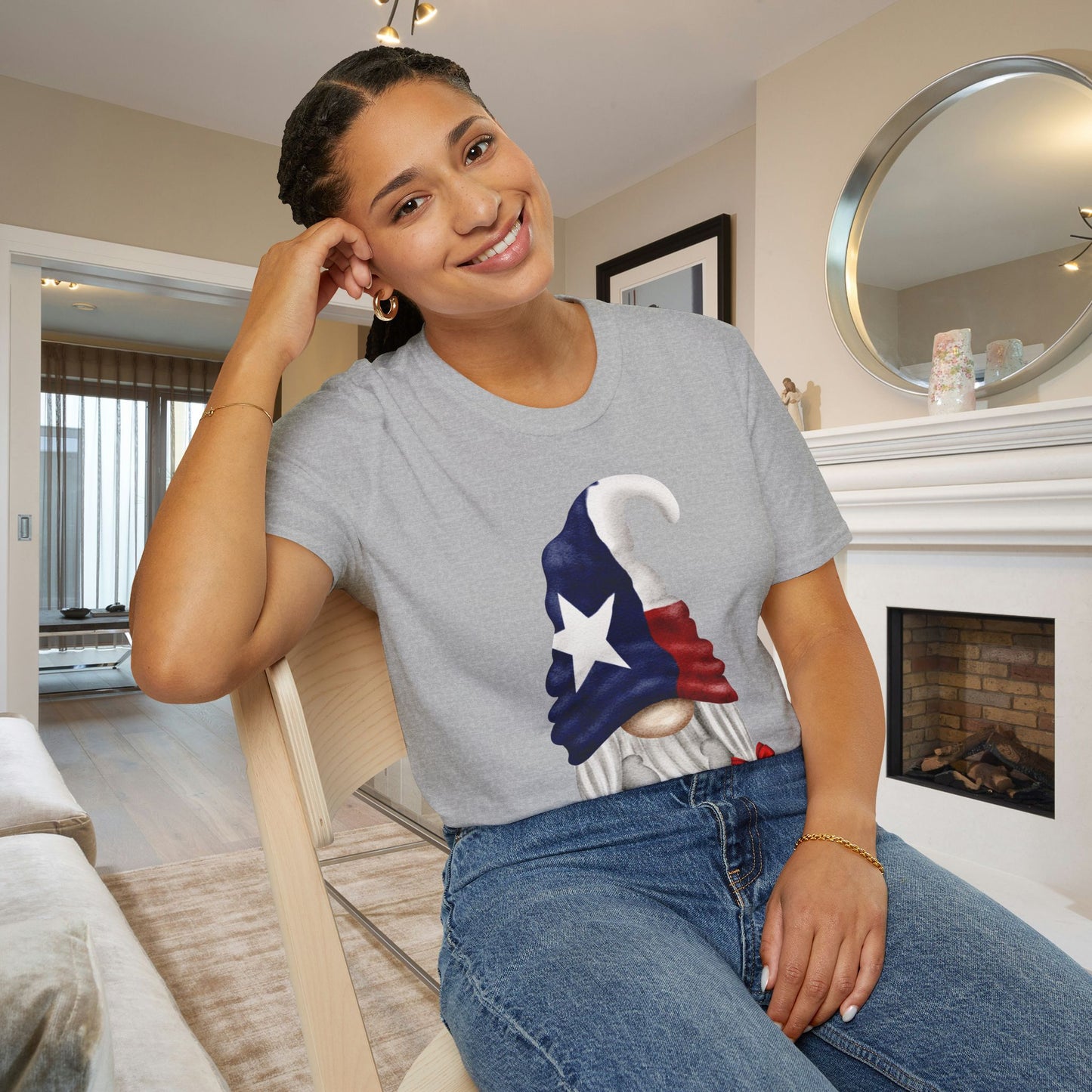 Texas Girl Gnome Adult T-shirt