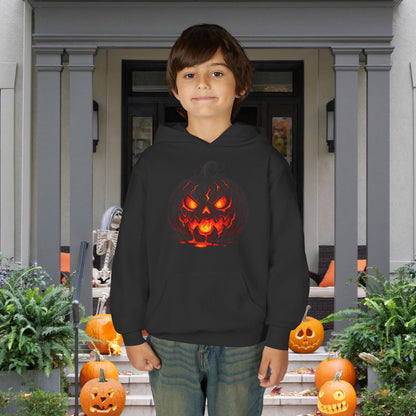 ""Inferno Jack-O’-Lantern Youth Heavy Blend Hoodie