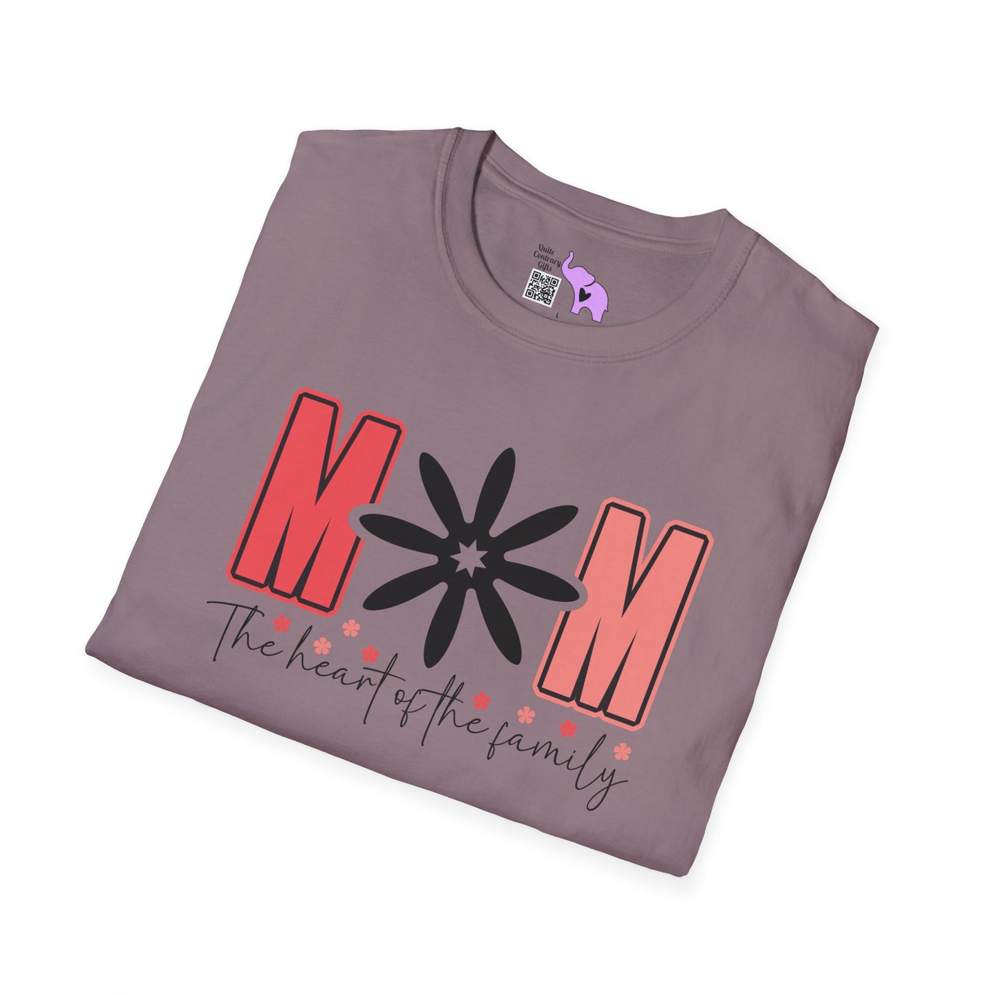 Mom The Heart Of The Family Adult T-shirt