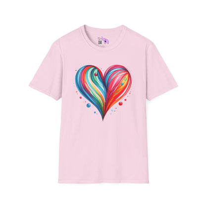 Blushing Rainbow Heart Adult T-shirt