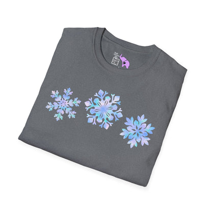 Bluish Snowflakes Adult T-shirt