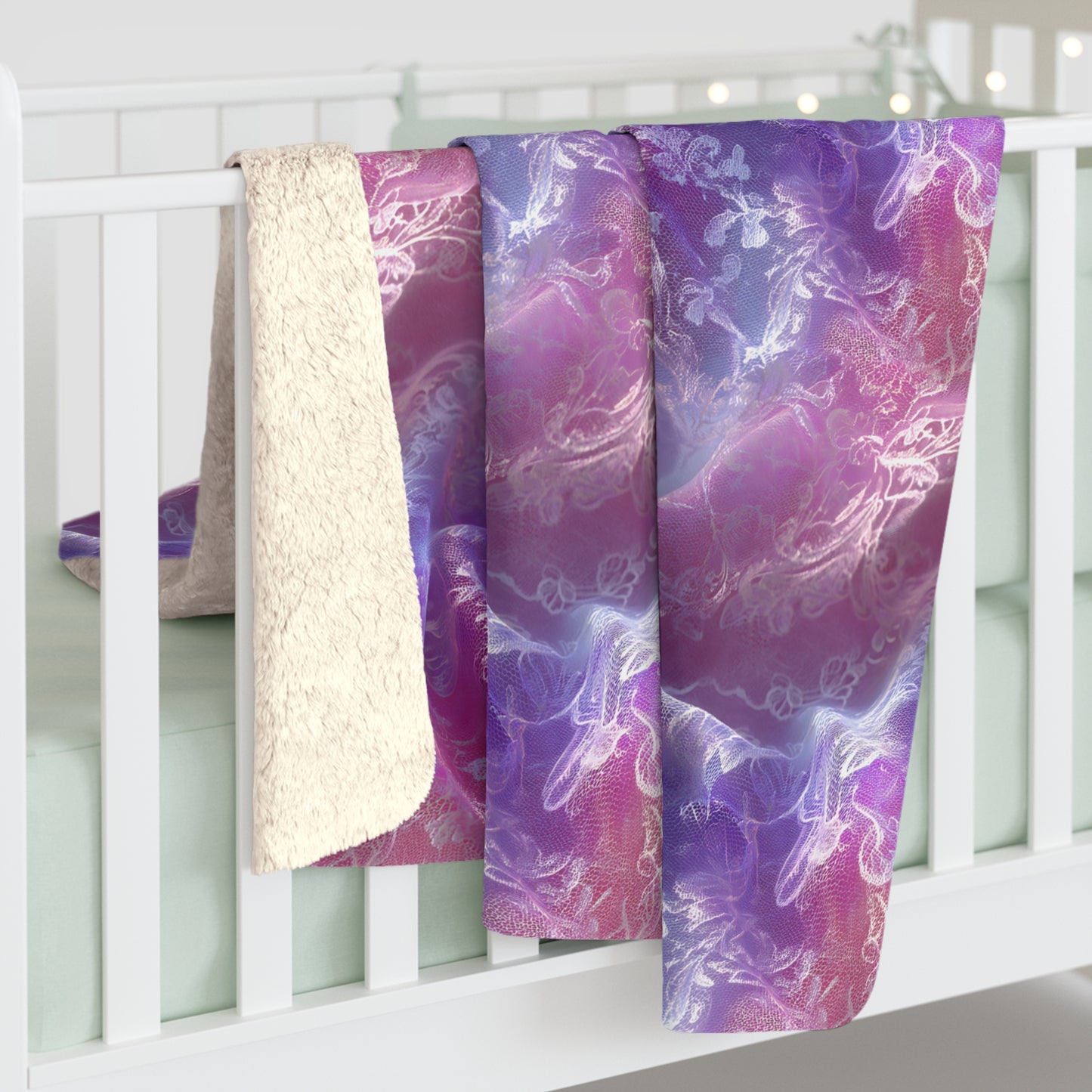 Blush Orchid Sheer & Lace Fleece Blanket