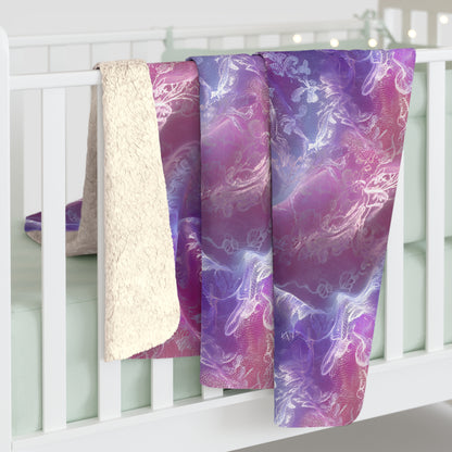 Blush Orchid Sheer & Lace Fleece Blanket