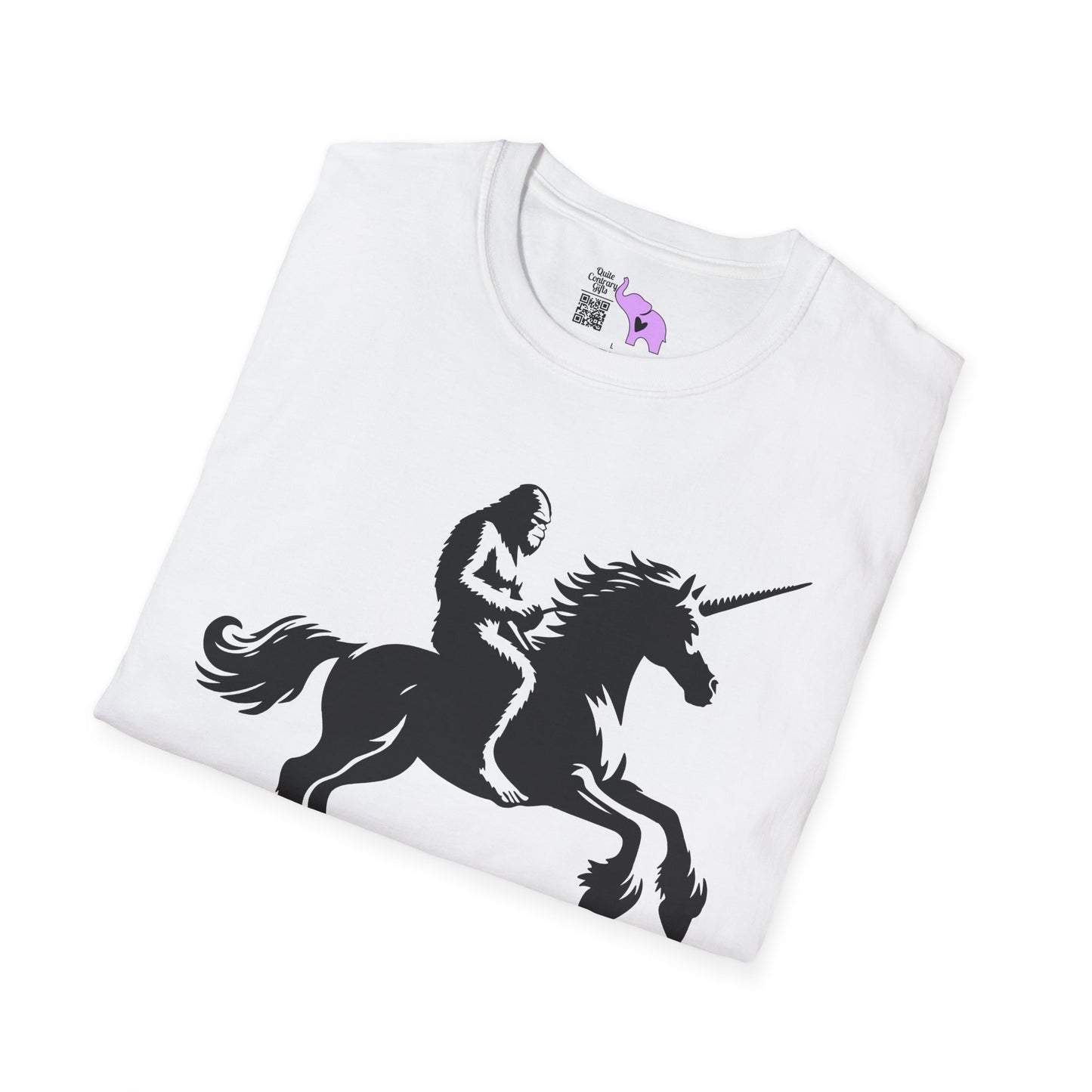 Bigfoot Rides A Unicorn Adult T-shirt