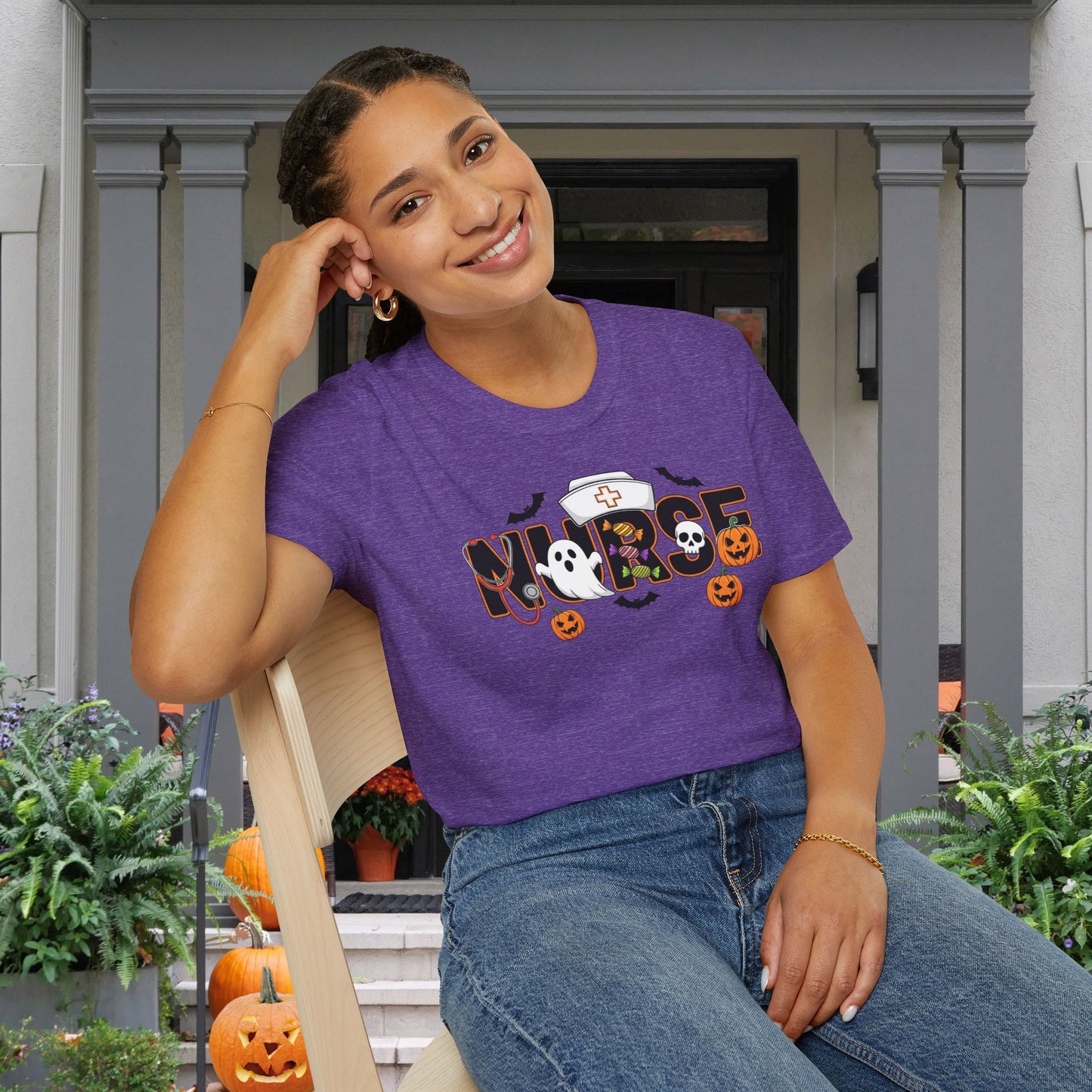 Fun Halloween Nurse Adult T-shirt