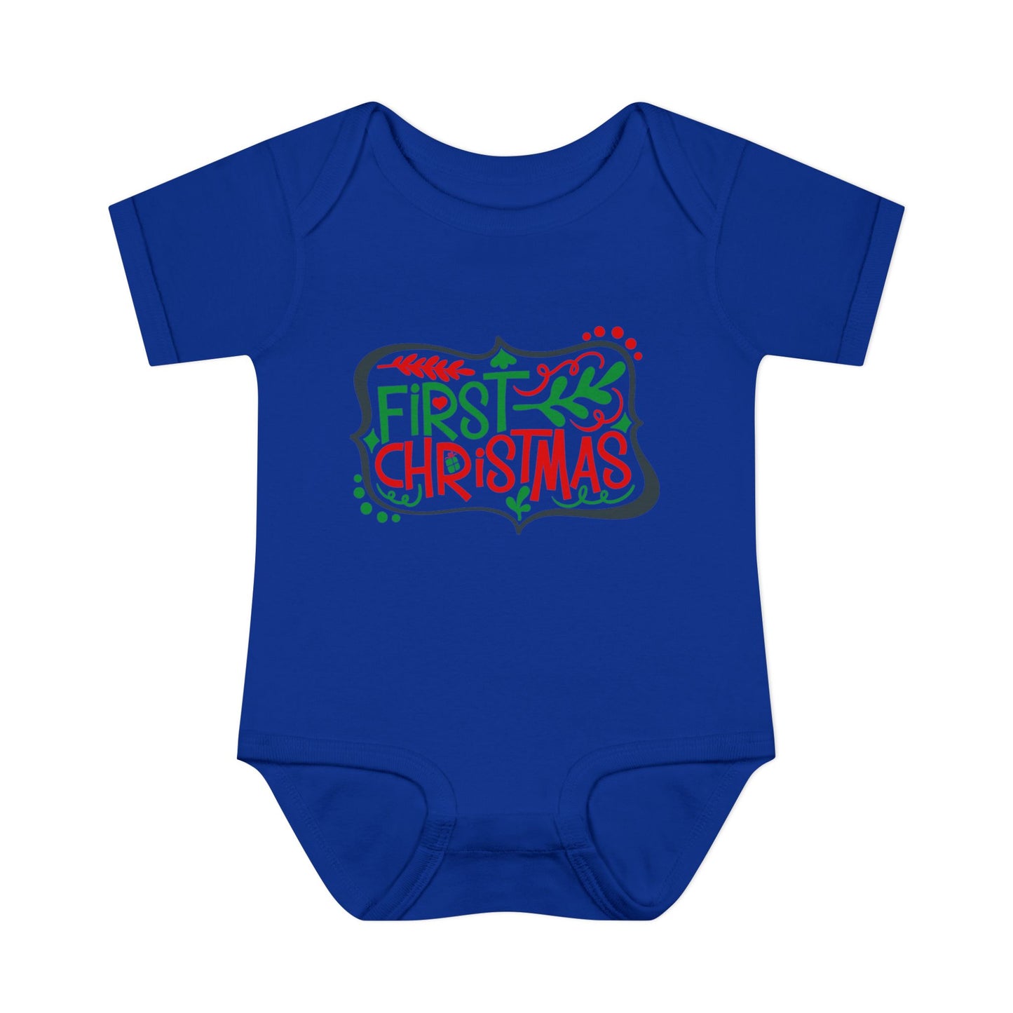 My First Christmas Infant Baby Rib Bodysuit