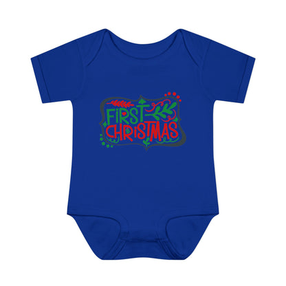 My First Christmas Infant Baby Rib Bodysuit