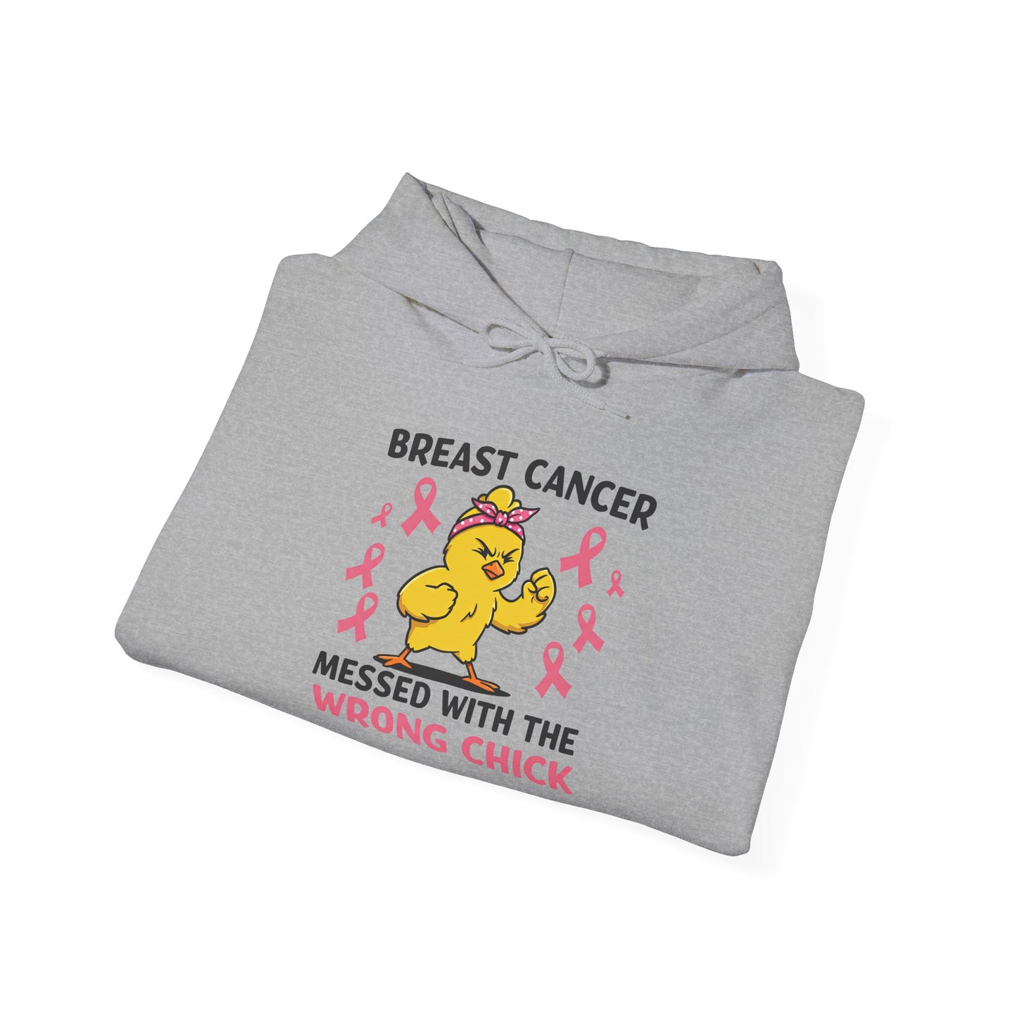 Breast Cancer Messed With The Wrong Chick Heavy Blend™ Hooded Sweatshirt