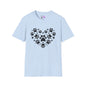 Paw Print Heart Adult T-shirt