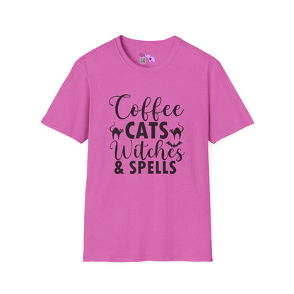 Coffee Cats Witches & Spells Adult T-shirt